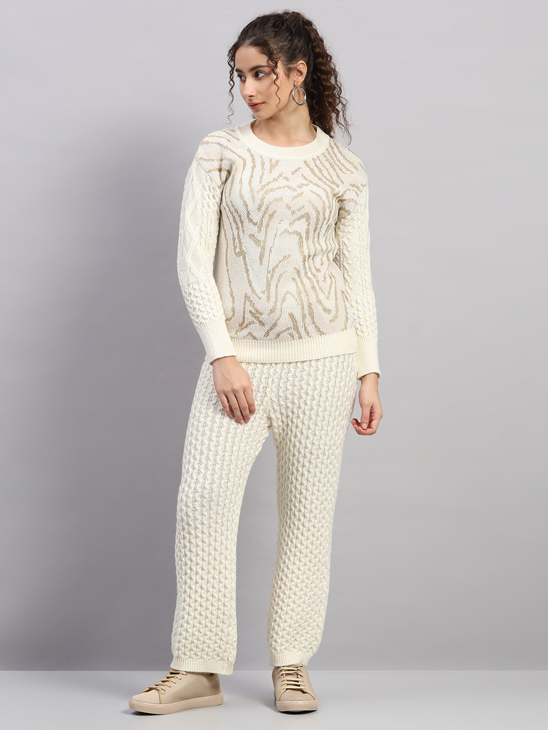 Monte Carlo Womens Regular Fit Self Designed Coordinate Set S покинуть белый
