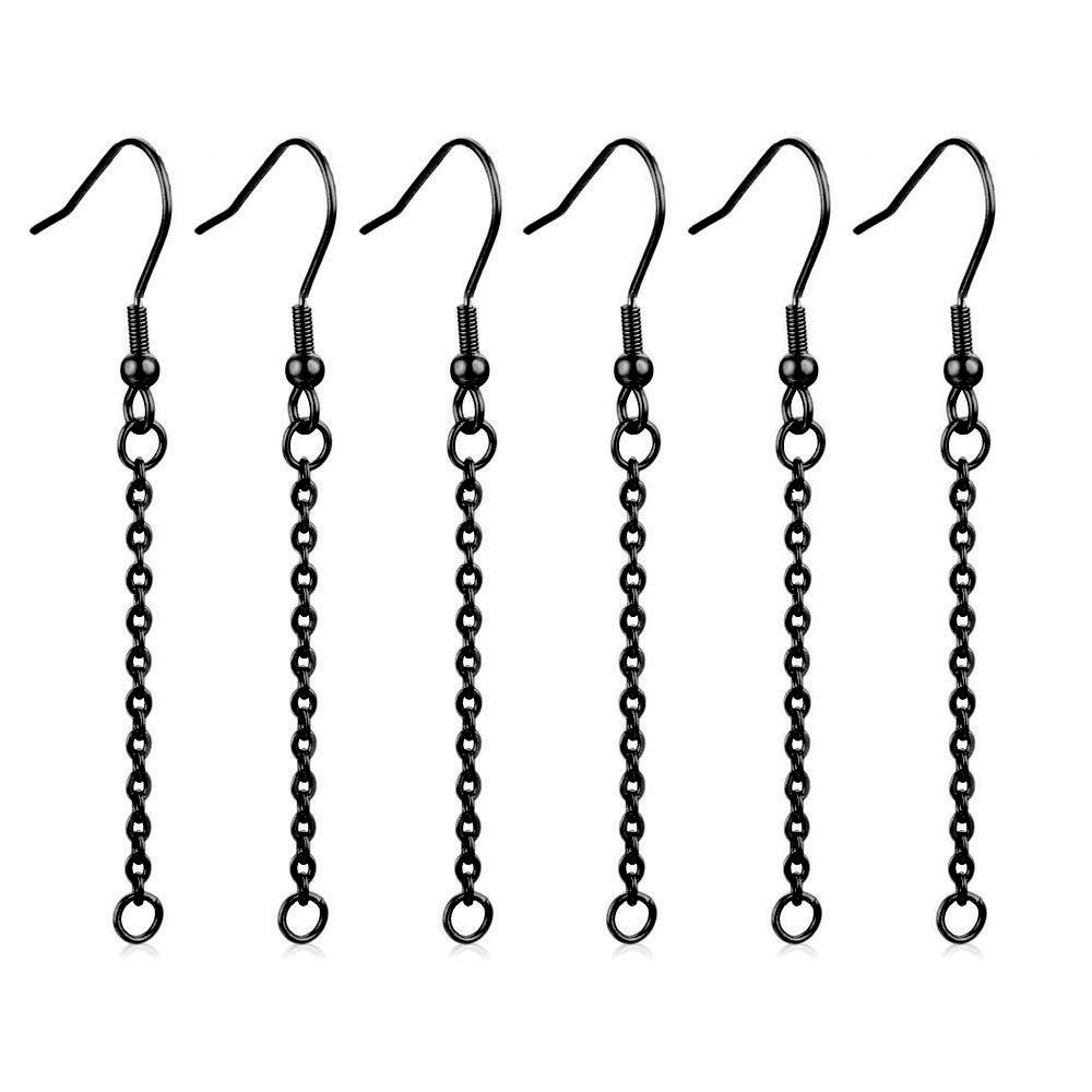 

10pcs Stainless Steel Earring Hooks Wires Extension Chain Connector For DIY Hypoallergenic Dangle Ear Jewelry Material 2035