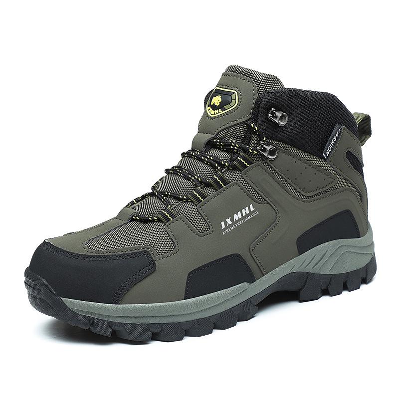 

Autumn and winter new high-top mountaineering shoes wear-resistant and non-slip large-size men s shoes off-road outdoor shoes 4647 large-size sports s 47 армия зеленый
