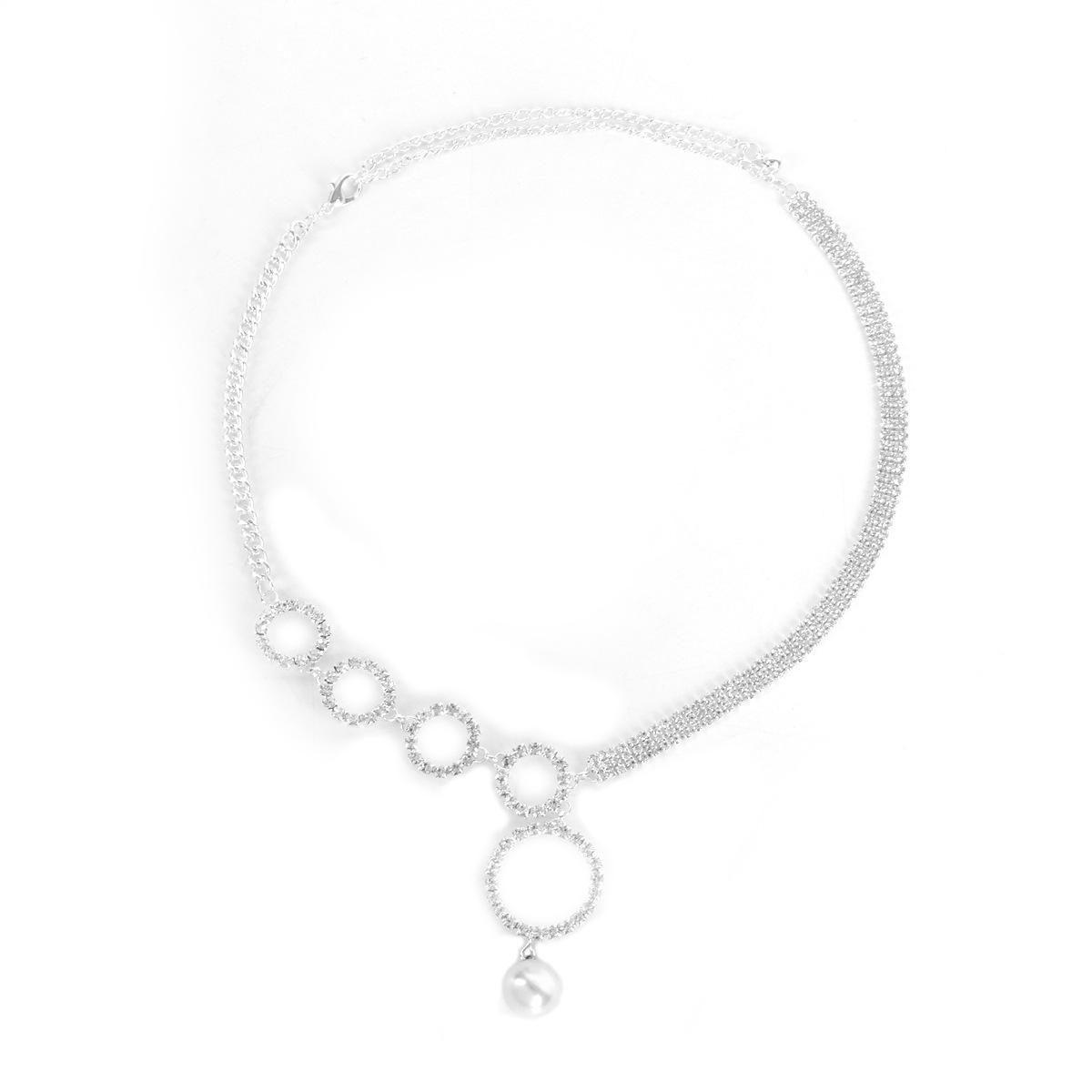 

Full Diamond Round Ring Pearl Choker Necklace - Elegant and Versatile Neckwear