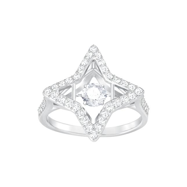 Swarovski Sparkling Dance Classic Shining Cross Star Ring Women rings 5372931+5372932+5372933 Box (Random Color),58