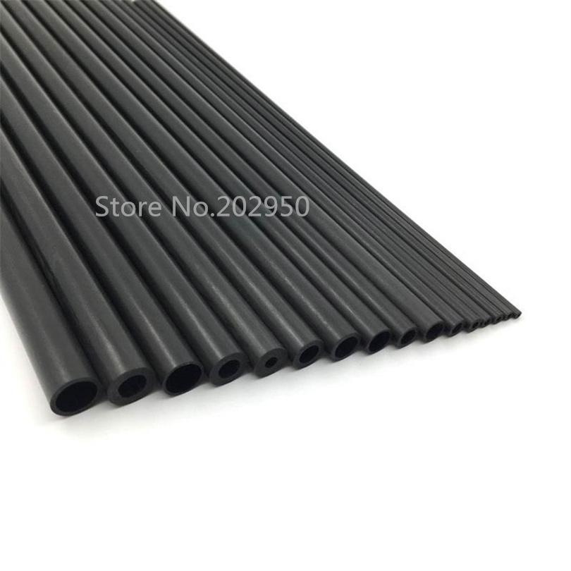 8 unidades/lote Nuevo Tubo de Fibra de Carbono 3K 2mm/3mm/4mm/5mm/6MM/7MM/8MM/10MM para Cuadricóptero Multicóptero (500 mm)