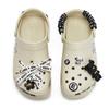 Crocs Classic Platform Clog EVA Graffiti Fashion Trend Comfort Gift Box Hole Shoes Women's Bone White and Black