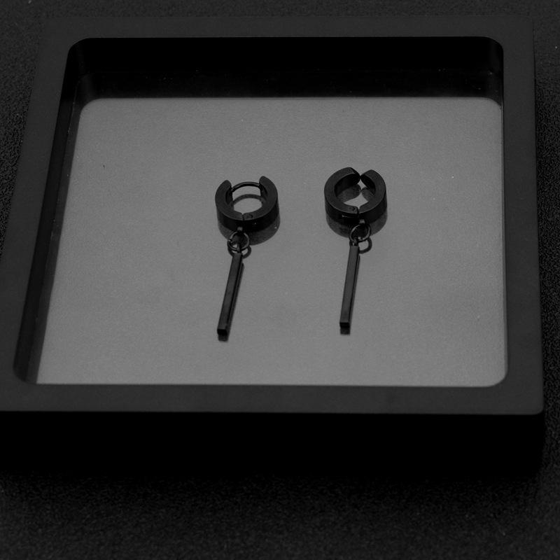 Unisex Stainless Steel Square Earrings - Simple European & American Design