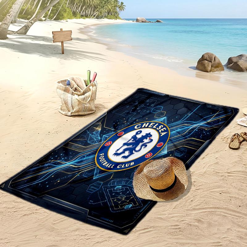 Chelsea FC Printed Beach Towel Quick Dry Soft TowelPortable Large Rectangular Beach Blanket for Travel Swimming Pool