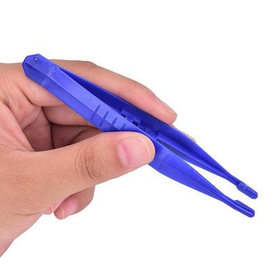 10 Stück Einweg-Pinzetten für medizinische Erste Hilfe, kleine Pinzetten aus Kunststoff, Blau X