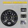 5.75 Inch Motorcycle LED Headlight Black Faro Moto Light White Angel Eyes For Dyna Sportster Softail 5 3/4" Led Moto Headlamp
