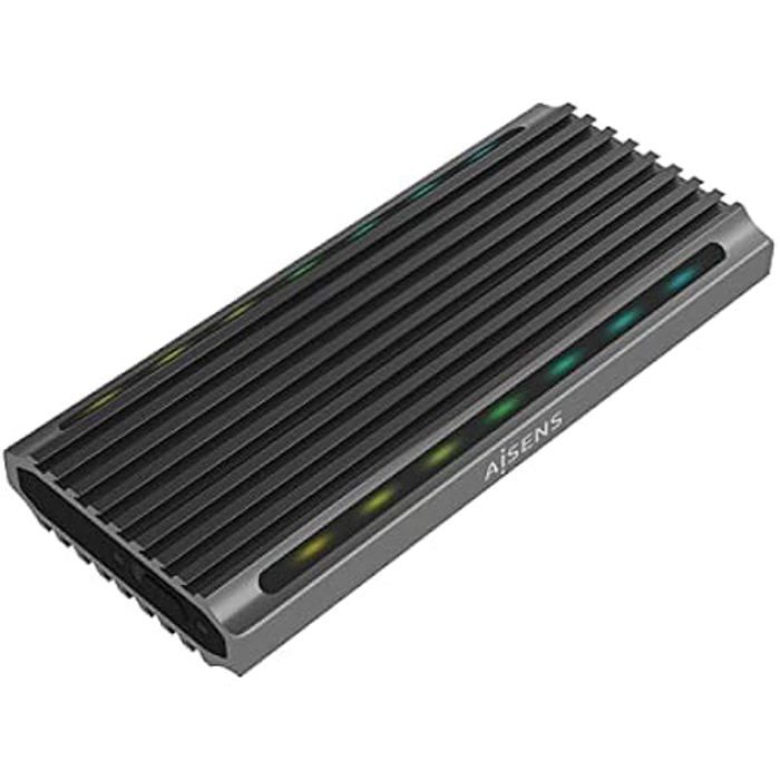 AISENS Caja EXTERNA Disque dur SSD M.2 SATA NVME ASM2-RGB011GR USB 3.2 GEN2 SIN TORNILLOS
