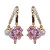 2025 New Fashion Purple Four-Leaf Clover Pearl Ear Cuffs – Trendy Luxury Earrings