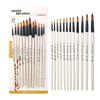 Foreign Trade Nylon Painting Brush Set - 10 Pieces, Red & Blue Handles, Flat Gouache & Oil Brushes
