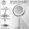 Rechargeable 2Sided Makeup Mirror 1X 10X Magnification 3 Color Lights 360 Swivel Cordl Detachable 4500mAh Battery