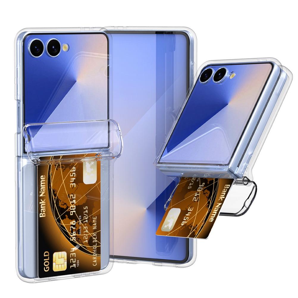 

Автоматический чехол-книжка с пружинным механизмом и 2 слотами для кредитных карт для Samsung Z Flip 7 6 flip7 Galaxy Z Flip 6 5 Чехол с защитой объектива Galaxy Z Flip6 прозрачный