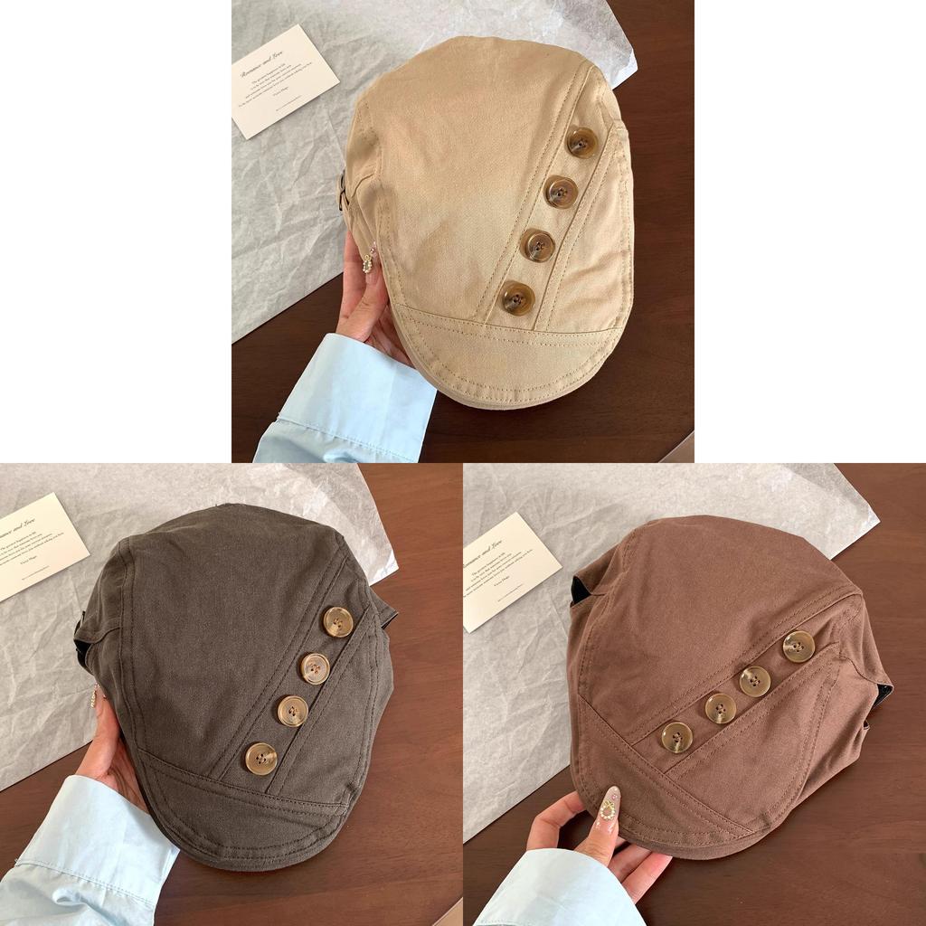 Unisex Cotton Beret With Sun Protection And Adjustable Fit For Spring And Autumn Wear