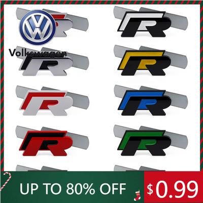 2026 Hot For VOLKSWAGEN VW 3D Metal R Grill Emblem Badge R Line Grille Stickers For Volkswagen VW R Rline Bora Golf GTI Polo Tig