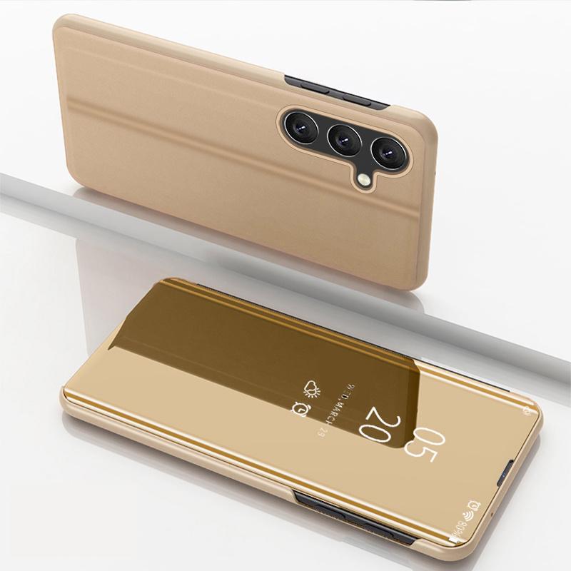 For Samsung Galaxy A26 Case Luxury Mirror Leather Flip Stand Phone Cover for Samsung A16 A06 A36 5G A 26 16 06 Clear View Case