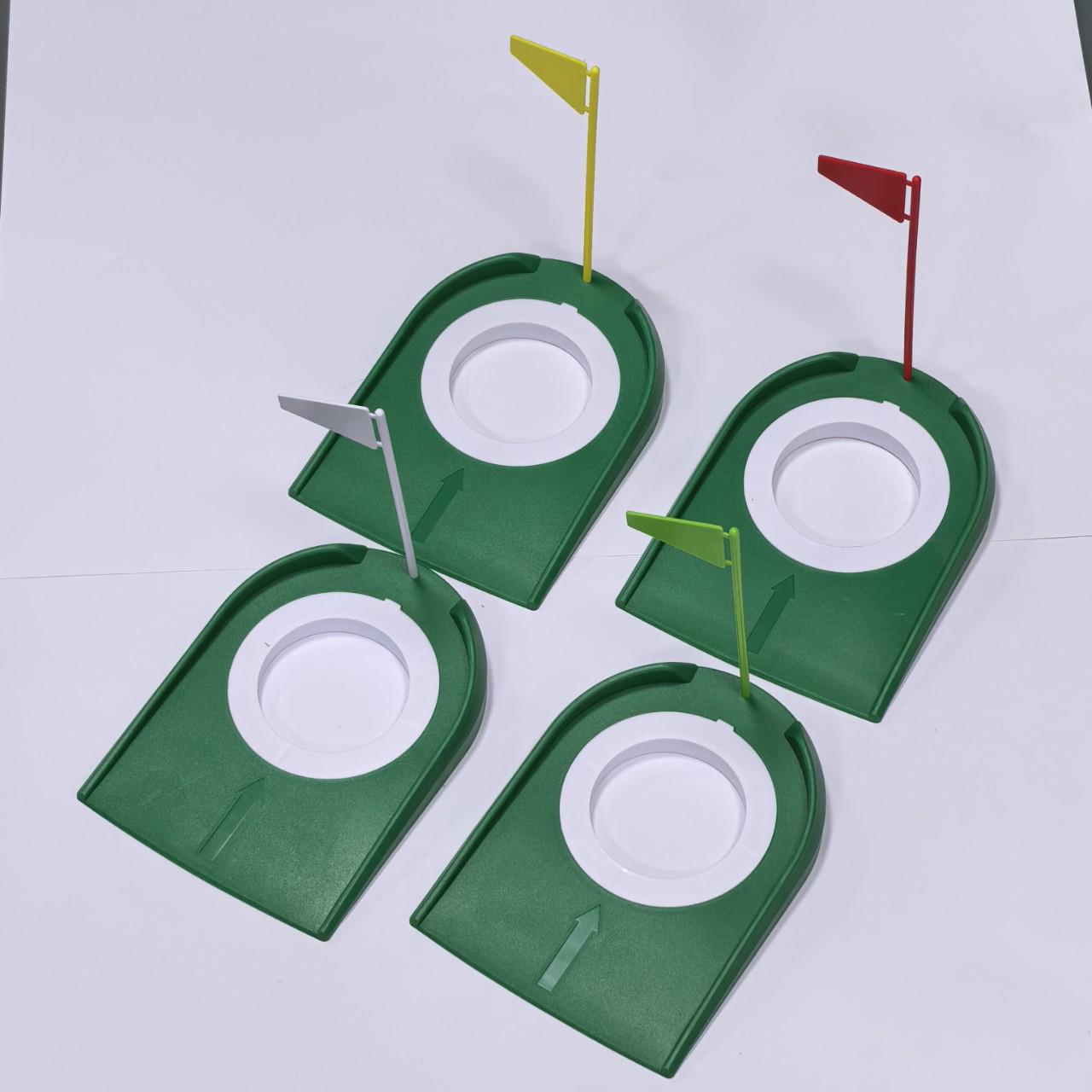 Indoor Detachable Golf Putter Disc Practice Green Accessory Yellow Triangle Flag