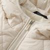 Men's Hooded Cotton Jacket with Mulberry Silk, Diamond Pattern, Winter Casual Outerwear.