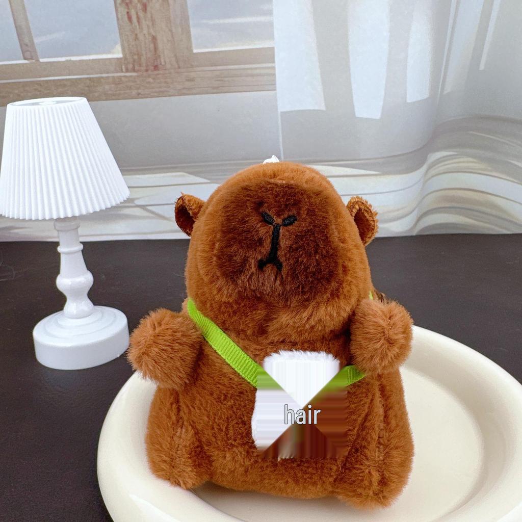 Colgante de Capibara Muñeco de Peluche Llavero para Mochila - Amuleto para Bolso de Venta Caliente de Celebridad de Internet