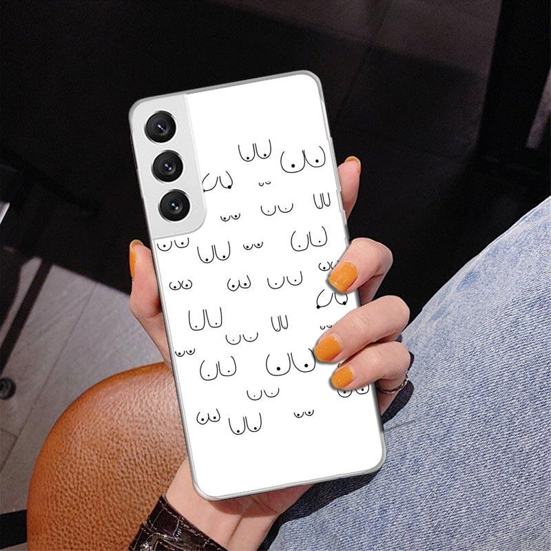 Boobs Art Print Phone Case For Samsung Galaxy S24 S25 Edge S26 Ultra S23 S22 S21 Plus S20 FE + Personalized Print Cover Galaxy S