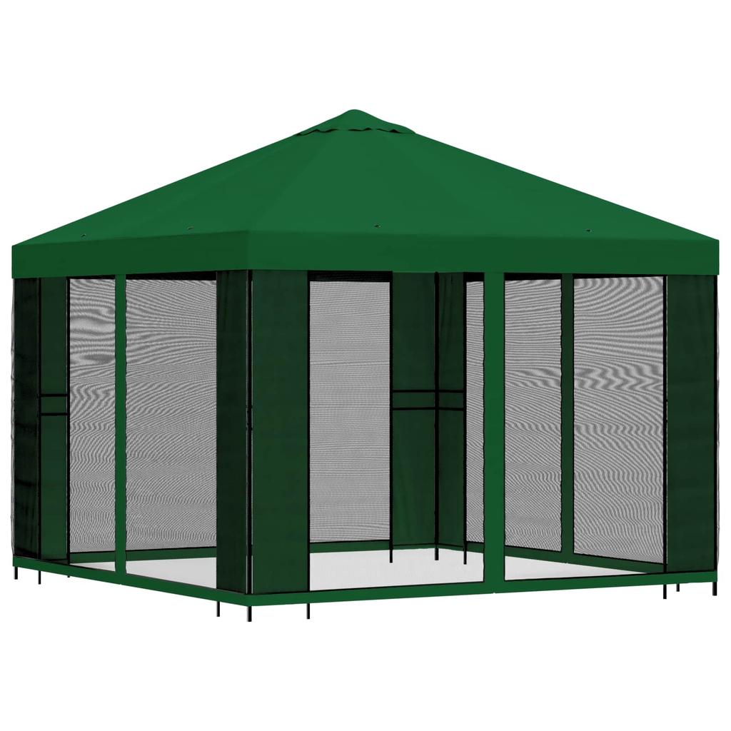 Garden Pavilion with Side Walls 3 X 3 M Green