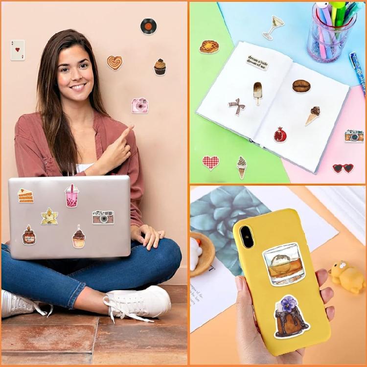 50Pcs Waterproof Removable Stickers For Laptop Luggage Vintage Design Creative DIY Travel Decals