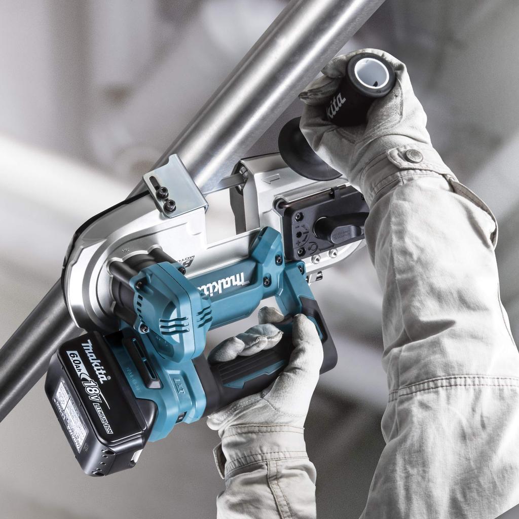 Makita Akku-Bandsäge 18V6Ah PB184DRGX mit 2 Akkus und Koffer, Ladegerät, (für Ladegerät)