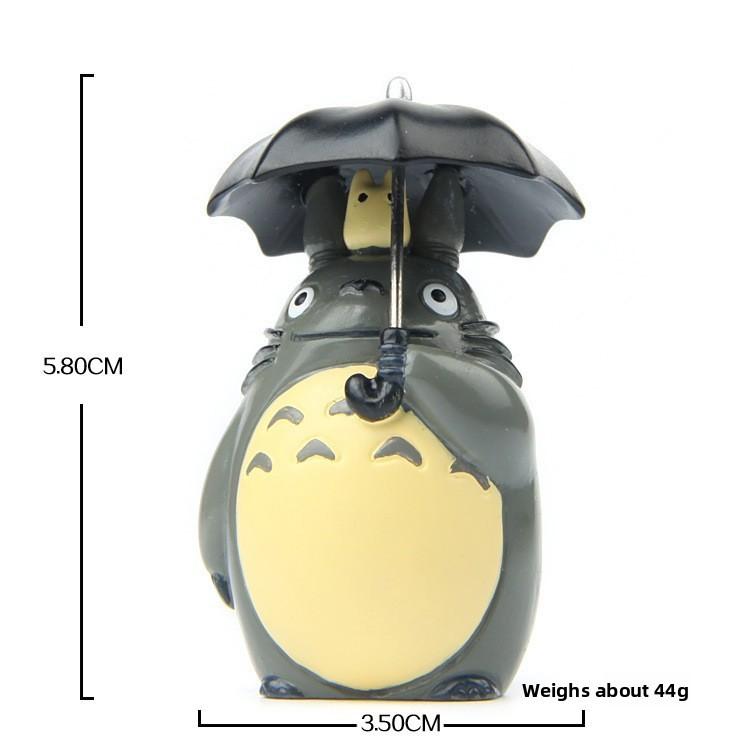 Resin Cartoon My Neighbor Totoro With Umbrella Design Miniature Garden Decor