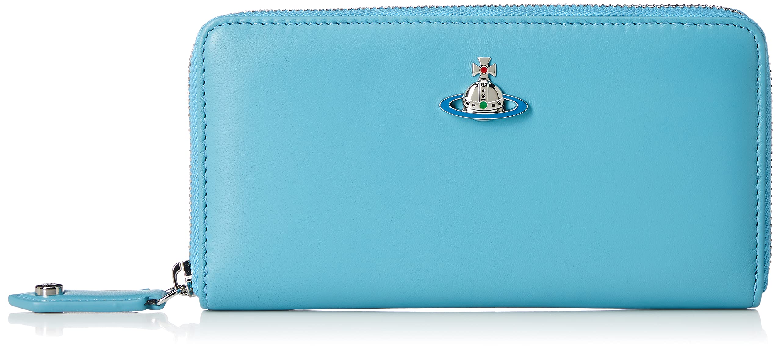 

Vivienne Westwood Round Zipper 51050023 L001L Blue Nappa Women s Bag, K407, [Used]