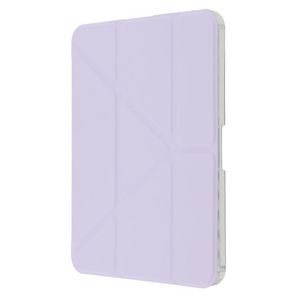 For iPad mini (2024)/(2021) Case Origami Stand PU Leather Clear Back Tablet Cover