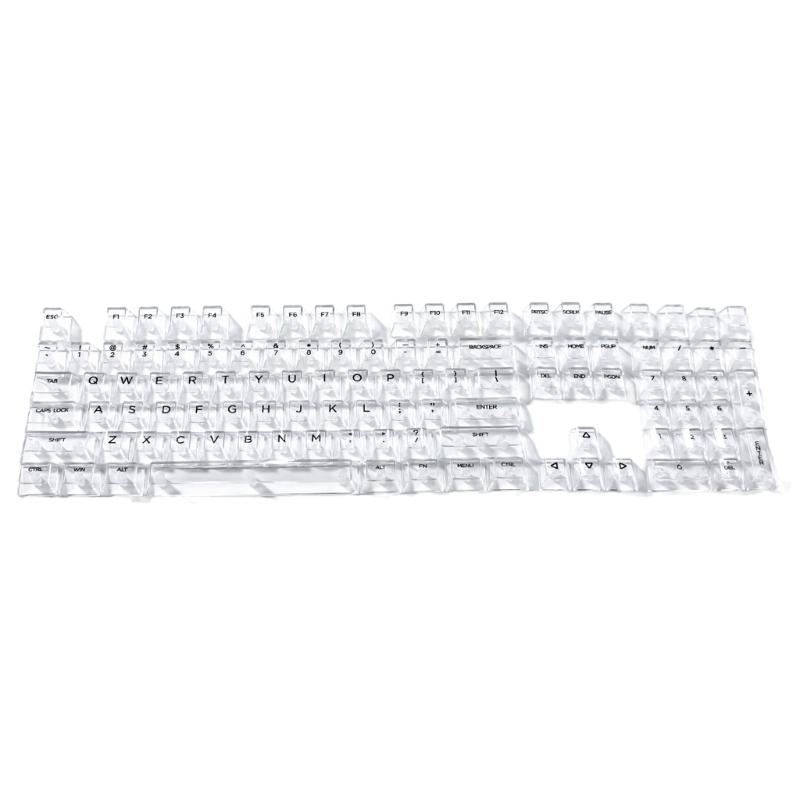 132Keys Transparent Keycaps 10mm Profile Keycap Set for Mechanical Keyboards with Color Lighting Side/Top Print