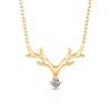Simple Large Antlers Pendant Necklace, Inlaid With Zircon Fashion Jewelry Women, Christmas Classic Necklace