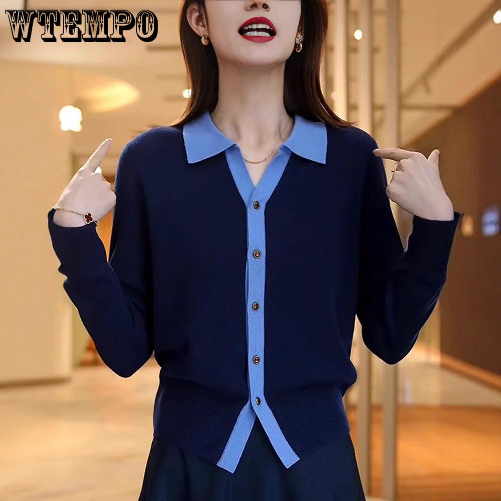 Polo Neck Knitted Cardigan for Women New Style In Autumn Unique and Super Beautiful Design Top