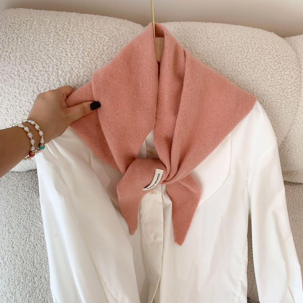 Women's Wool Knitted Triangular Shawl Scarf - Autumn/Winter Multifunctional Warm Headscarf