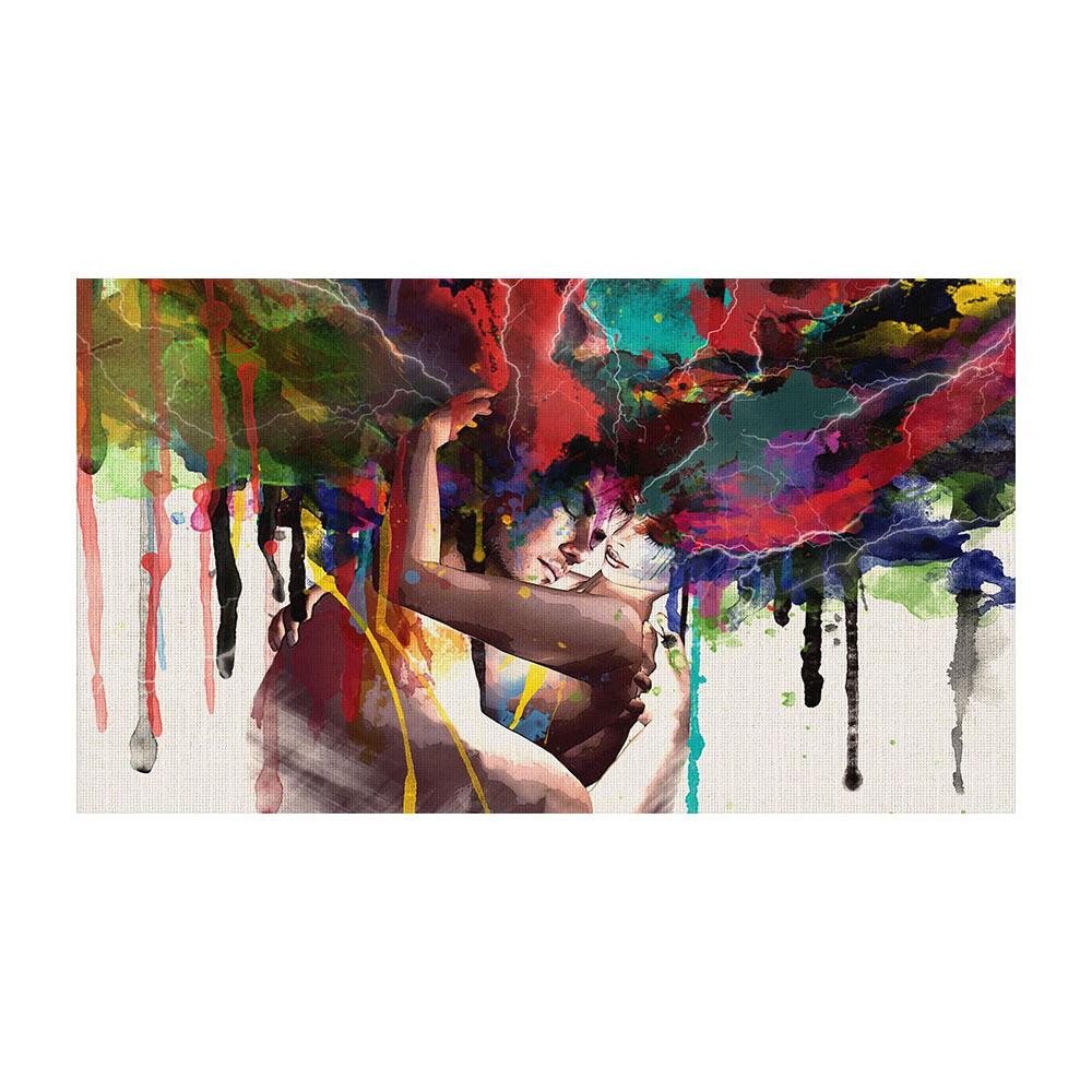 

Мужчины и женщины охватывают абстрактную декоративную живопись для спальни, горизонтальную большую холст для гостиной, картину для отеля, кухни, холст 21*30cm