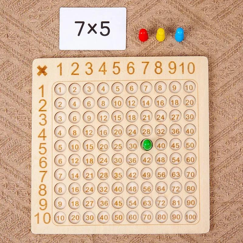 Zabawki Edukacyjne Montessori Drewniane dla Niemowląt 99 Tabela Mnożenia Dodawania Matematyka Przedszkolna Arytmetyka Pomoc dydaktyczna Prezenty Dzieci