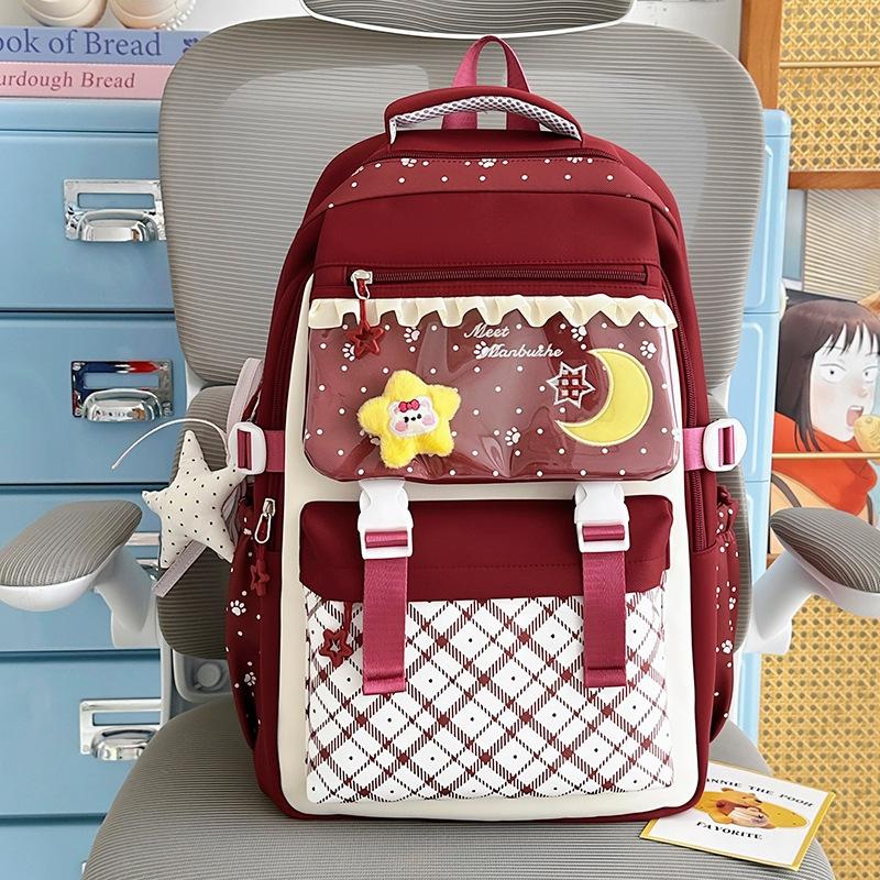 Schoolbag Japanese ins Vitality Girl Transparent Pain Bag Cream Atmosphere Elementary School Bag Lightweight Versatile Backpack