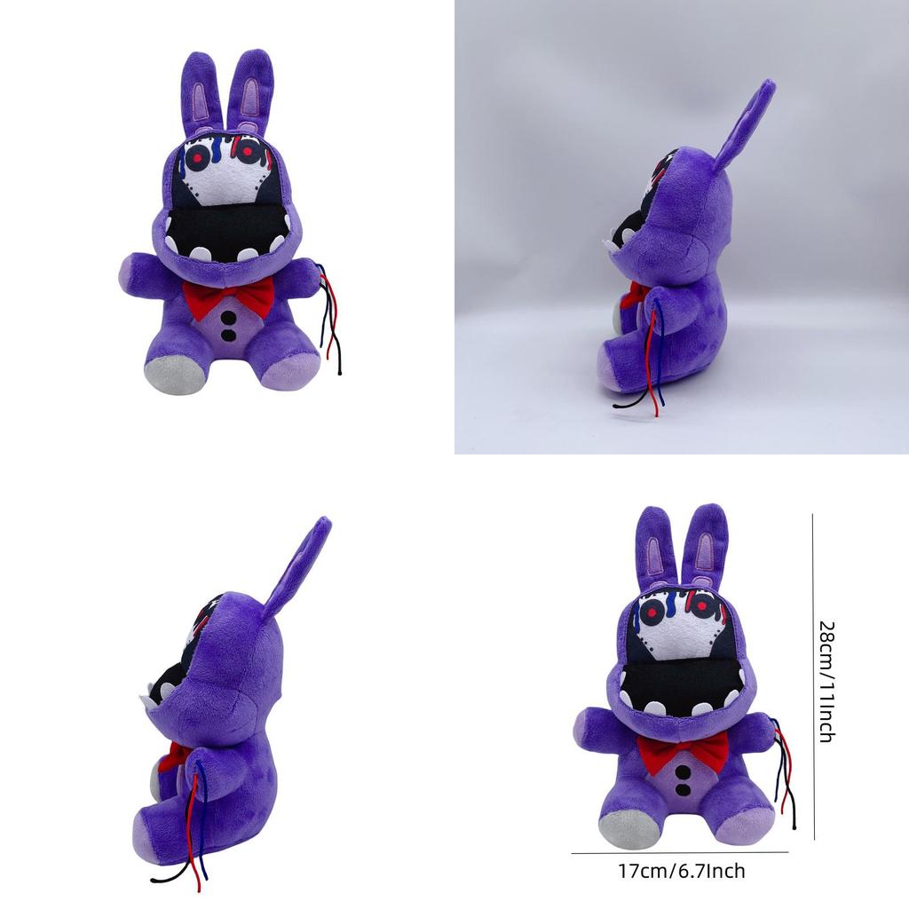 Adorable Cartoon Fnaf Series Midnight Bear Skeleton Purple Rabbit Plush Toy
