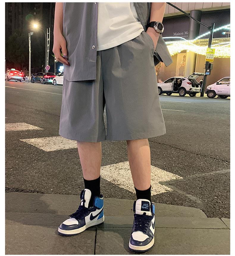 Men's Quick-Dry Outdoor Two-Piece Set: Lapel Short Sleeve Shirt & Loose Shorts