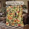 Vineyard Serenity Scene Theme Throw Blanket Custom Name Text Personalized Blanket Soft Cozy Blanket for Home Sofa Bed