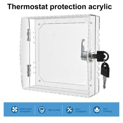 Grand couvercle de boîte de verrouillage de thermostat avec clé Conception transparente Couvercle de thermostat transparent universel facile à installer Couvercle de boîte de verrouillage de climatiseur