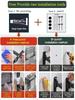 No Drill Bathroom Hardware Towel Rack Black 50CM-60CM Folding Aluminum Towel Rack Holder With Hook Towel Holder Tissue Holder