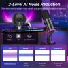 TONOR Dynamic TD510 AIR S USB/XLR Microphone, Unidirectional, PC/PS4/PS5 Compatible, RGB, Gaming/Streaming Use, Black,
