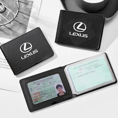 Car Emblem Driver License Cover Leather ID Credit Card Bag For IS300h NX300h IS250 RX350 NX300 Ct200h LX570 LX600 LX470 LS