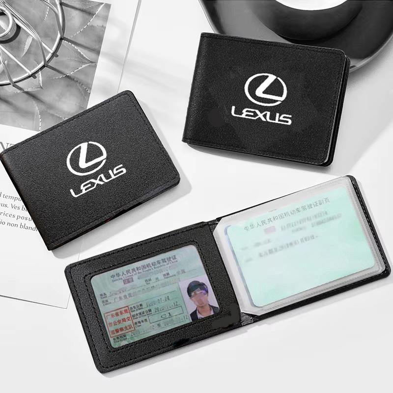Car Emblem Driver License Cover Leather ID Credit Card Bag For Lexus IS300h NX300h IS250 RX350 NX300 Ct200h LX570 LX600 LX470 LS