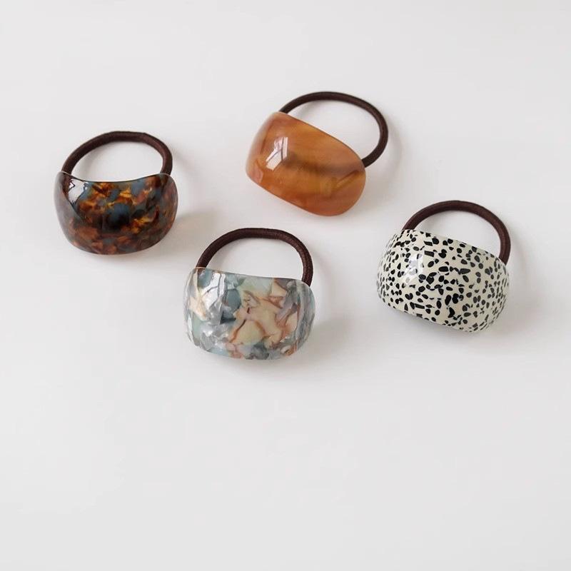 1Pc 8cm Acetate Acr Geometric Elastic Hair Cuff Ponytail Holder Hair Scrunchies Fashion Hair Accessories for Women Hair Ties