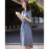 Women's Elegant Linen Blend Midi Dress