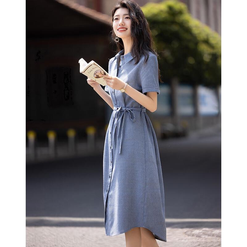 Women's Elegant Linen Blend Midi Dress
