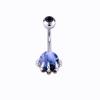 Multi-Color Turquoise Belly Button Ring with Skull and Ball Design