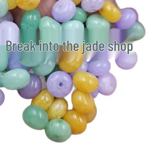 Green Jade Buckle Abacus Beads, Yellow Jade, Violet Spacer, Earring Pendant Jewelry Accessories