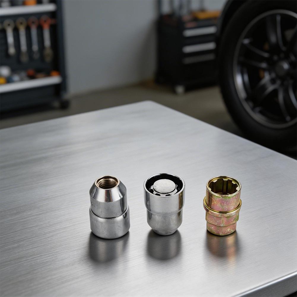 4Pcs M12x1.25 Locking Wheel Nuts Alloy Steel Anti Theft Lug Nut Set With 2 Keys For Car Van SUV Modified Automotive Hand ToolsGood product